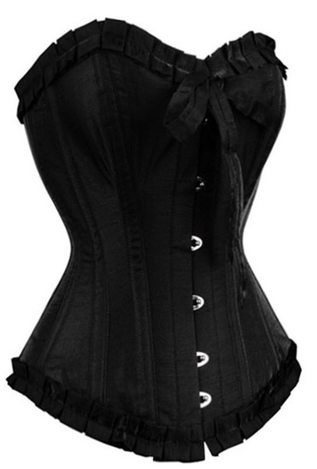 Sexy Steel Lace Up Black Burlesque Overbust Corset