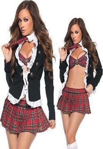 Sexy School Girl Costume Schoolgirl Outfit Fancy Dress Uniform Naughty Cosplay