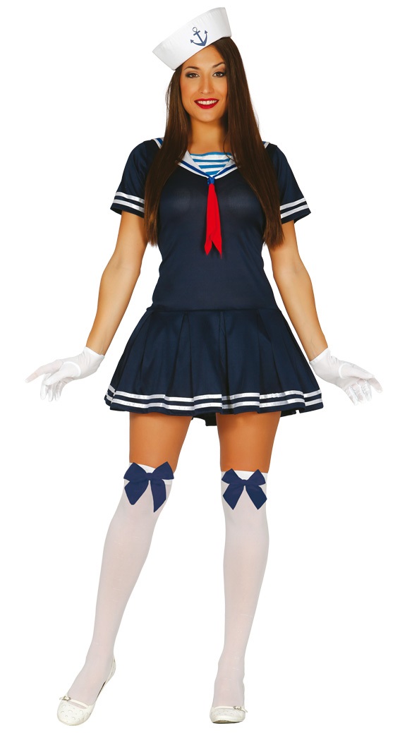 Sailor Girl Ladies Fancy Dress Navy Costume Outfit