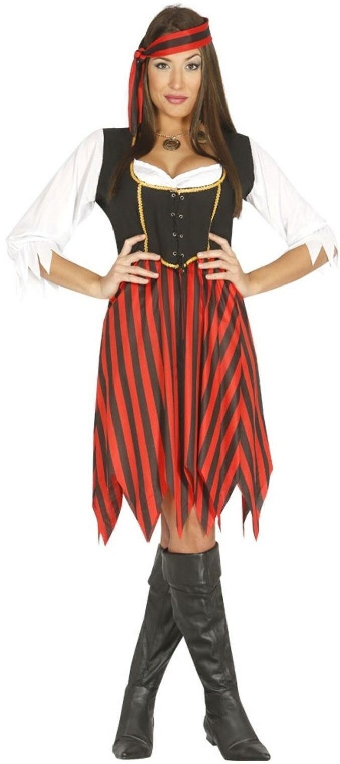 Ladies Pirate Jacket Buccaneer Caribbean Shipmate Captain Fancy Dress UK 8-18 