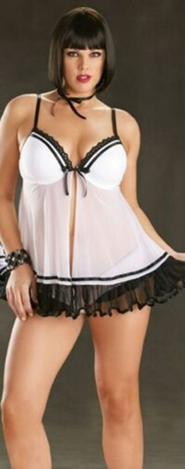 white chemise lingerie set