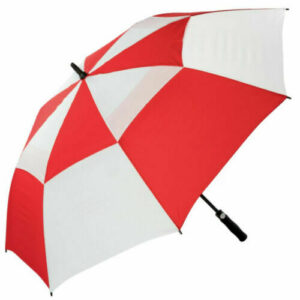 red/white golf umbrella