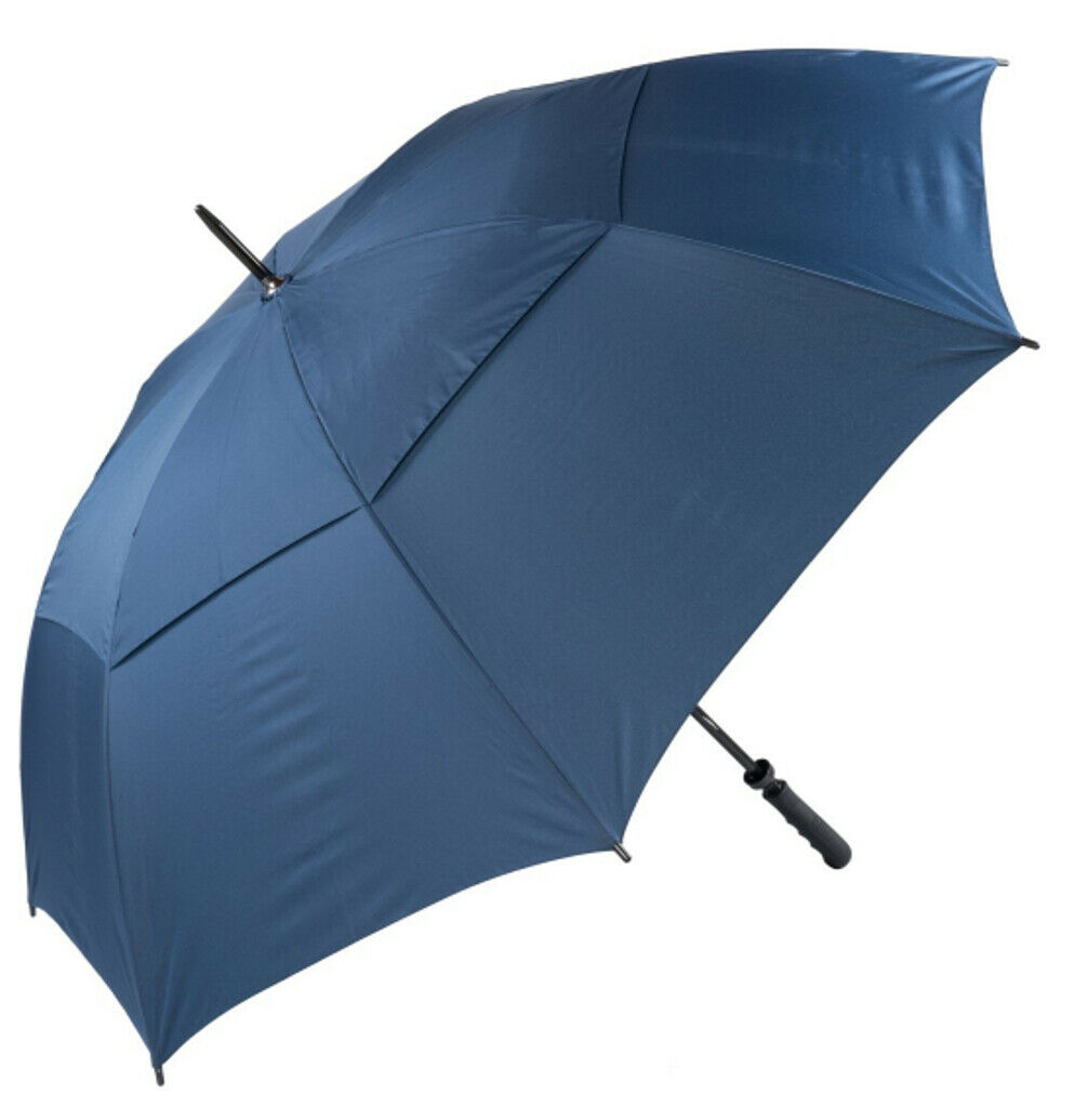 Large Golf Umbrella Manual Windproof Wind Vented Canopy Storm Navy Brolly