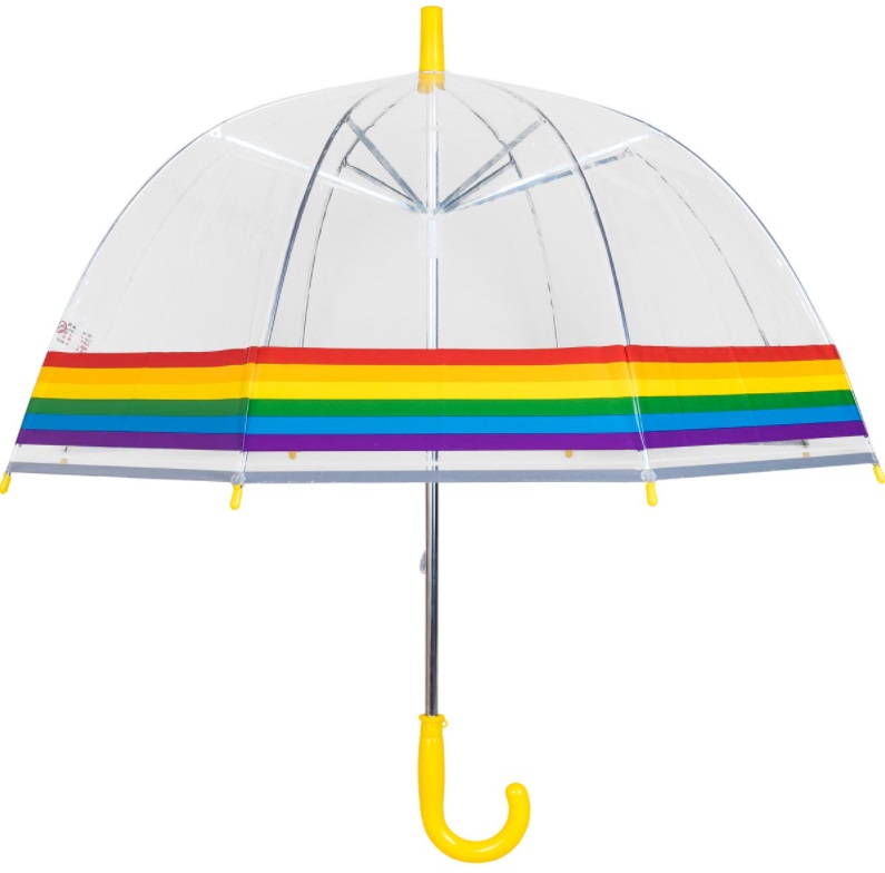 yellow rainbow umbrella view