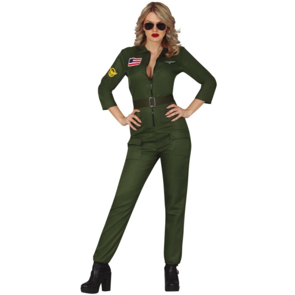Womens 80s Top Pilot Fancy Dress