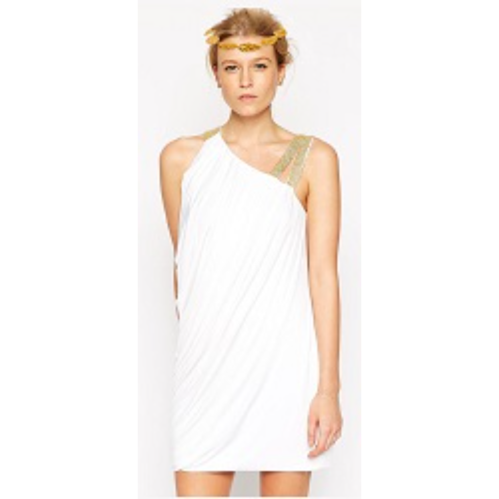Ladies Hermes Ancient Greek Grecian Roman Goddess Toga Fancy Dress ...
