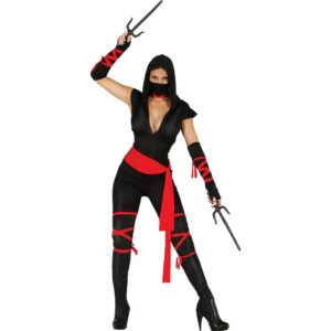 Women's Ninja Costume Black & Red