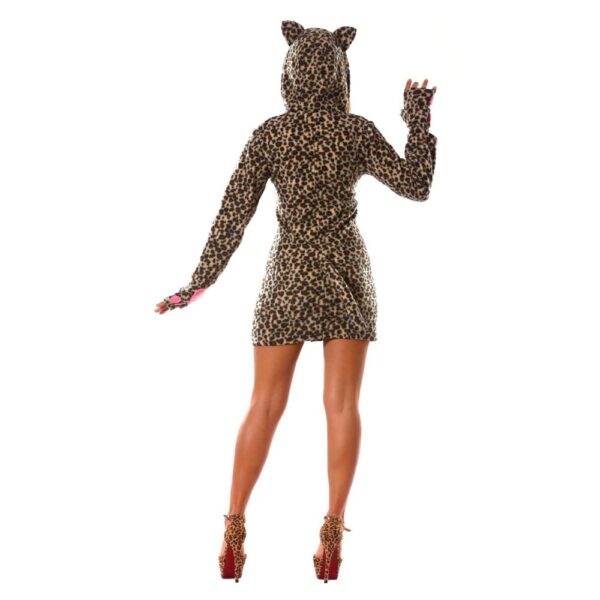 Women's Leopard Print Cat Fancy Dress Costume_1