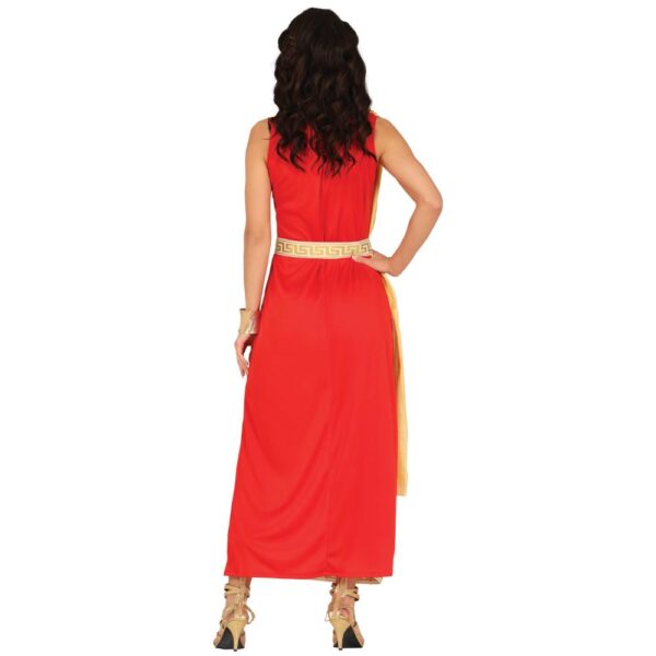 Women's Roman & Greek Toga Costume Red & Yellow back