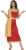 Women’s Roman Toga Costume Red & Yellow Greek Goddess Fancy Dress
