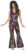 Womens 70s Disco Costume Multicoloured Retro Fancy Dress Outfit with Belt