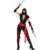 Women’s Ninja Costume Black & Red One-Piece Halloween Fancy Dress Large (14-16)