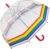 Kids Umbrella Dome Rainbow School Travel Brolly Red Handle