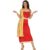 Women’s Roman & Greek Toga Costume Red & Yellow Fancy Dress