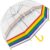 Kids Umbrella Rainbow Border Boys Girls Dome Umbrella Yellow Handle